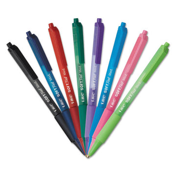 BIC® Soft Feel Ballpoint Pen, Retractable, Medium 1 Mm, Assorted Ink And Barrel Colors, Dozen freeshipping - TVN Wholesale